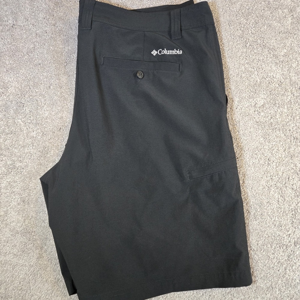 Columbia Men's Shorts 40 Black Chino Polyester Blend Golf‎ Boating Fishing 40x10